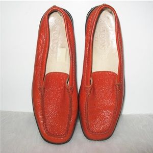 Tod's Size 7 1/2  Burnt Orange  Patent Leather Shoes